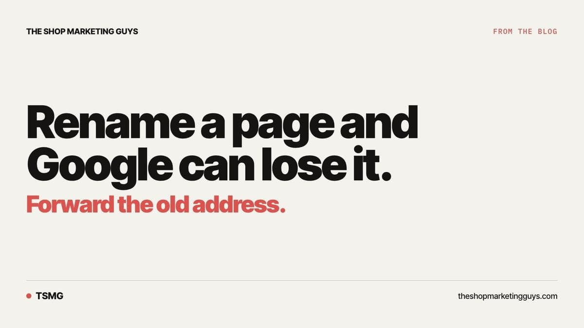 What happens to a shop's rankings when you rename services or merge sites