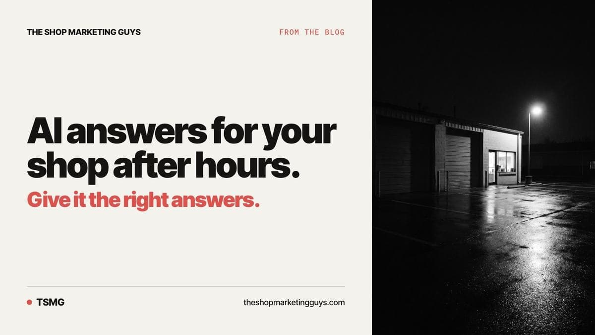 The AI on your shop website, and the AI telling drivers where to go